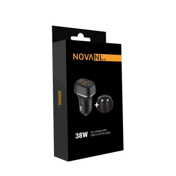 Chargeur Voiture 38 W + Câble SpeedCharge USB‑C vers Lightning